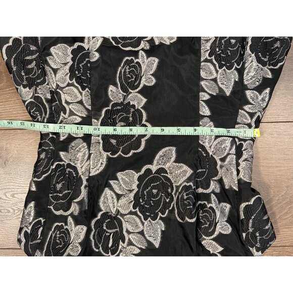 Prabal Gurung Dresse Black Silver Floral Jacquard Mini Dress 4 - Picture 5 of 14